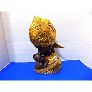 NEW Royal African Queen & Baby Statue Figurine Decor Americana